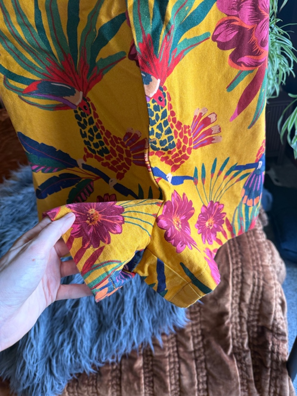 FARM Rio Yellow Floral short overalls - Picture 2 of 5